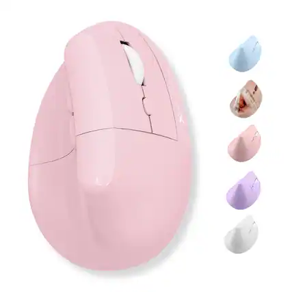 Front. X9 - X9 Performance Wireless Vertical Ergonomic Mouse - (BT + 2.4Ghz) - Click in Comfort - Up to 4000 DPI, 6 Button - Pink - Pink.