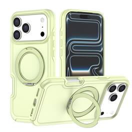 Dteck - for Apple iPhone 17 Pro Max Rugged Shockproof Case,Heavy Duty Dual Layer Protective Cover with 360 Ring Kickstand - Lightgreen