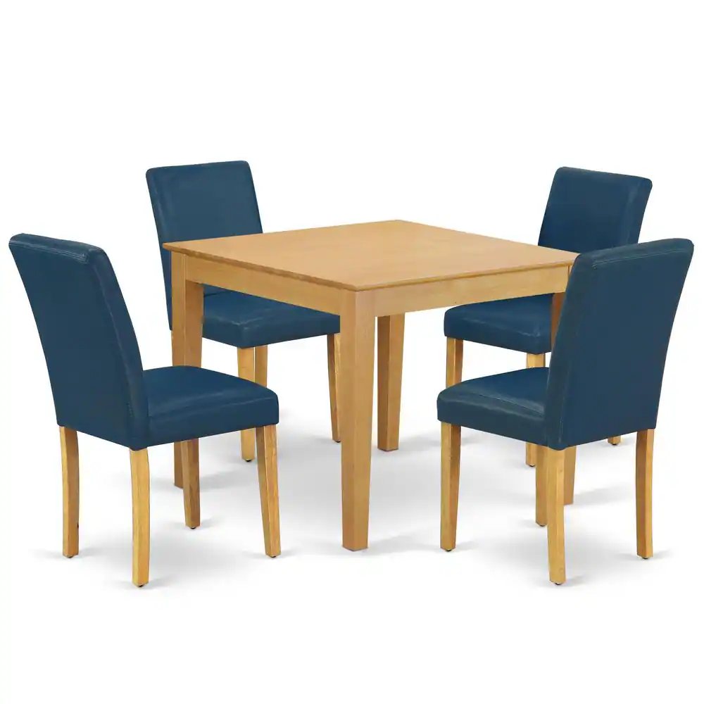 Back. East West Furniture - Dining Room Set Oak - Brown.