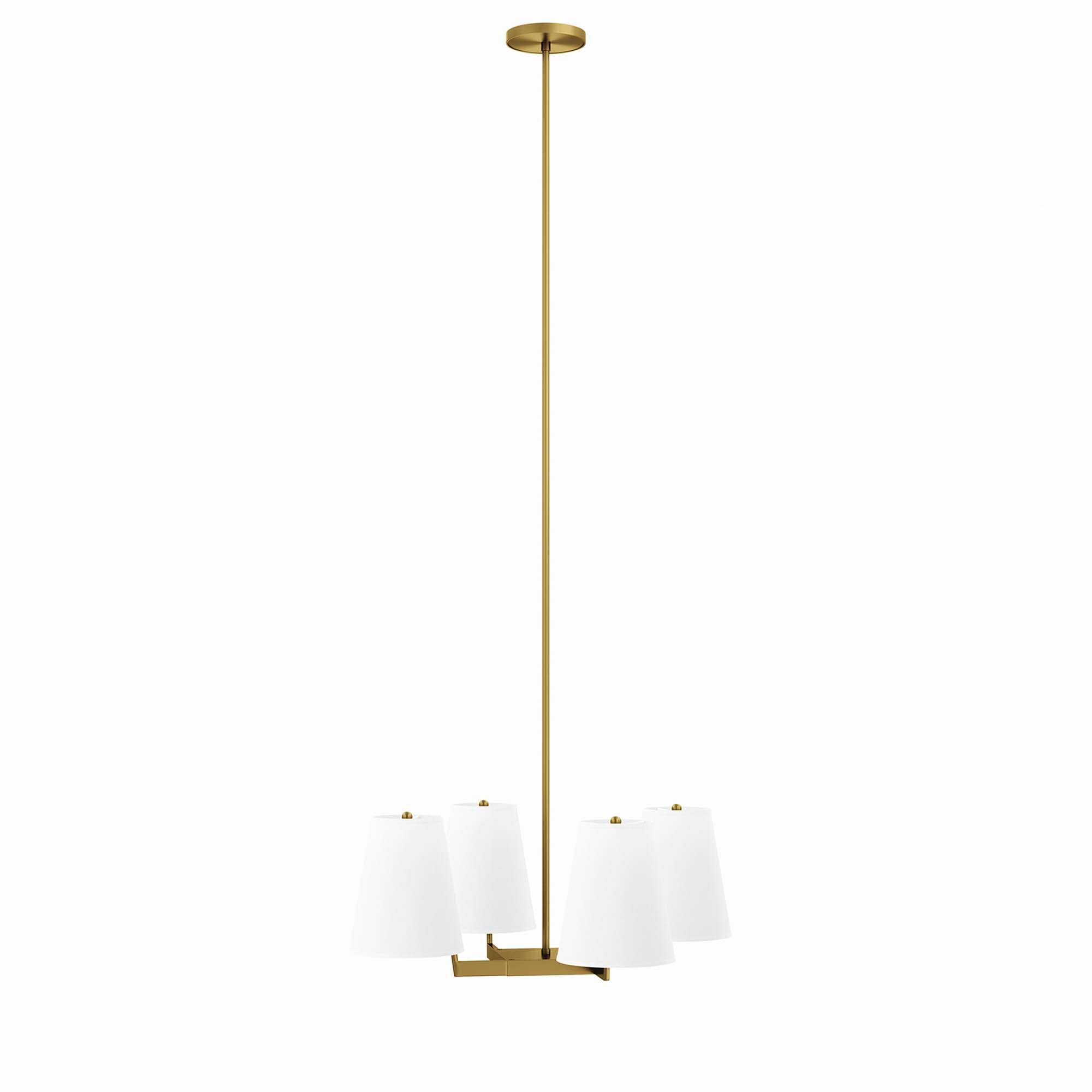 Angle. Modway - Mercer 4-Light Pendant Light by Modway - White Satin Brass.