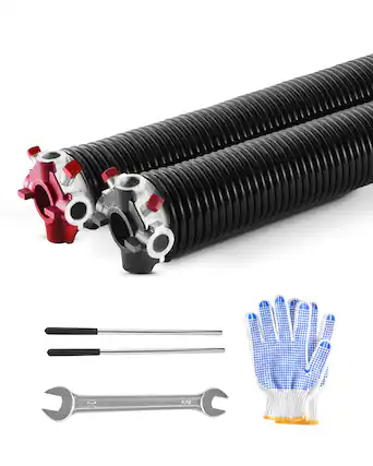 Front. VEVOR - Garage Door Torsion Springs, Pair of 0.234 x 2 x 31 in, 16000 Cycles, Electrophoresis Black Coated for Replacement - Black.