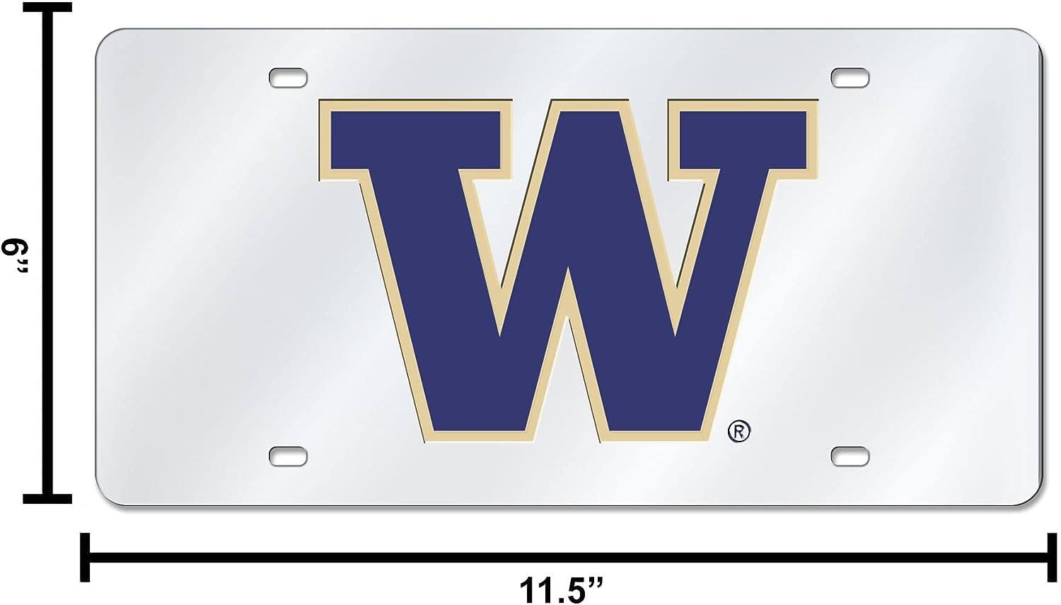 Alt View 4. Rico Industries - Washington Huskies Mirrored Laser Cut License Plate Laser Tag - Multi.
