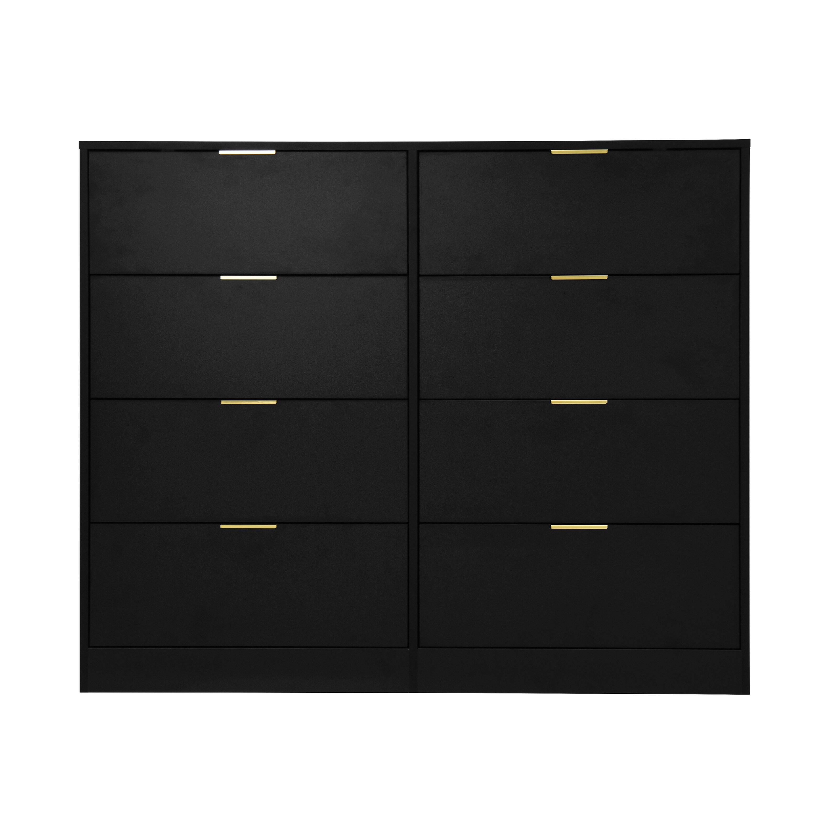 Alt View 3. Z-Edge - 8 Drawer Dresser for Bedroom, Modern Chest of Drawers, Wood Storage Double Dresser with Deep Drawers for Living Room - Black.