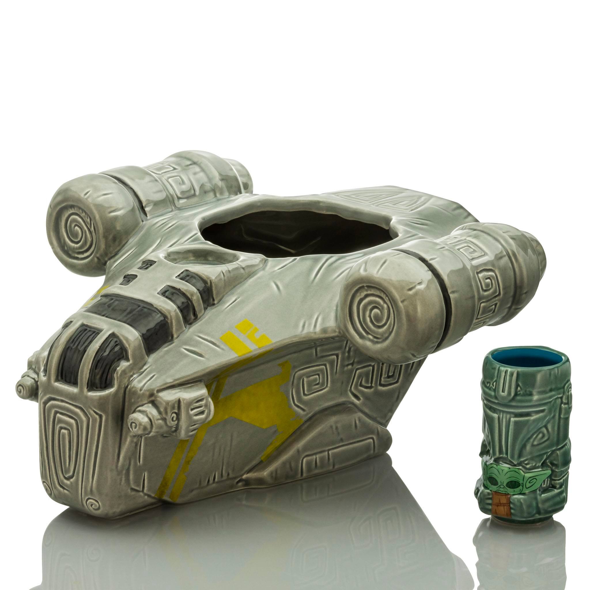 Alt View 3. Star Wars - Geeki Tikis Star Wars: The Mandalorian Razor Crest Punch Bowl With Mini Muglet - Gray.