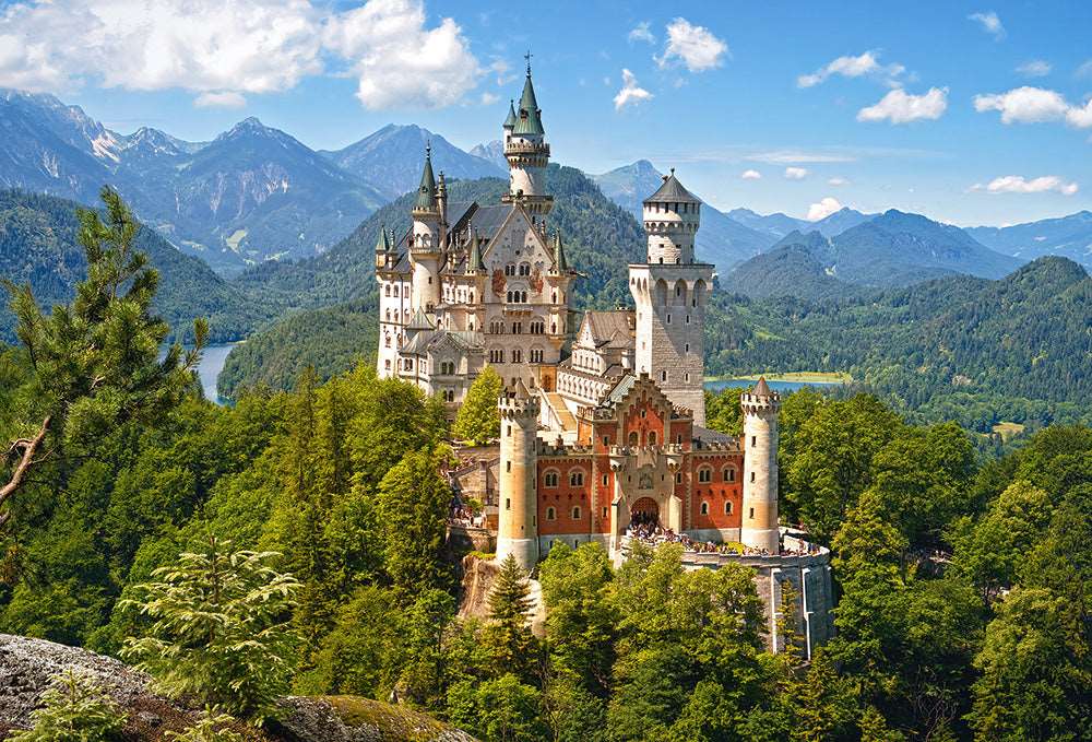 Angle. Castorland - CASTORLAND 500 Piece Jigsaw Puzzle, View of the Neuschwanstein Castle, Bavarian Alps, Germany, Castle puzzle,  B-53544 - Red.