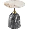 Front. LeisureMod - Modern Bell-Shaped Steel Top Accent Table with Powder Coated Finish for Living Room or Office - Grey.