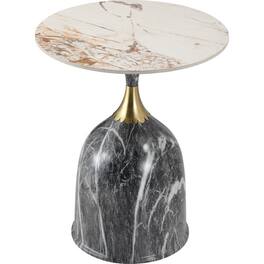 LeisureMod - Modern Bell-Shaped Steel Top Accent Table with Powder Coated Finish for Living Room or Office - Gray
