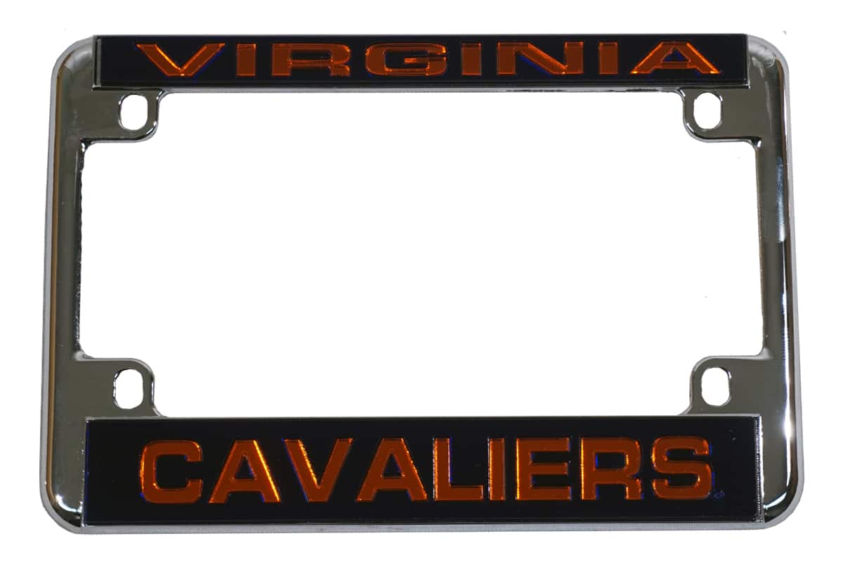 Rico Industries - Virginia Cavaliers Chrome Motorcycle, RV or Trailer License Plate Frame - Multi