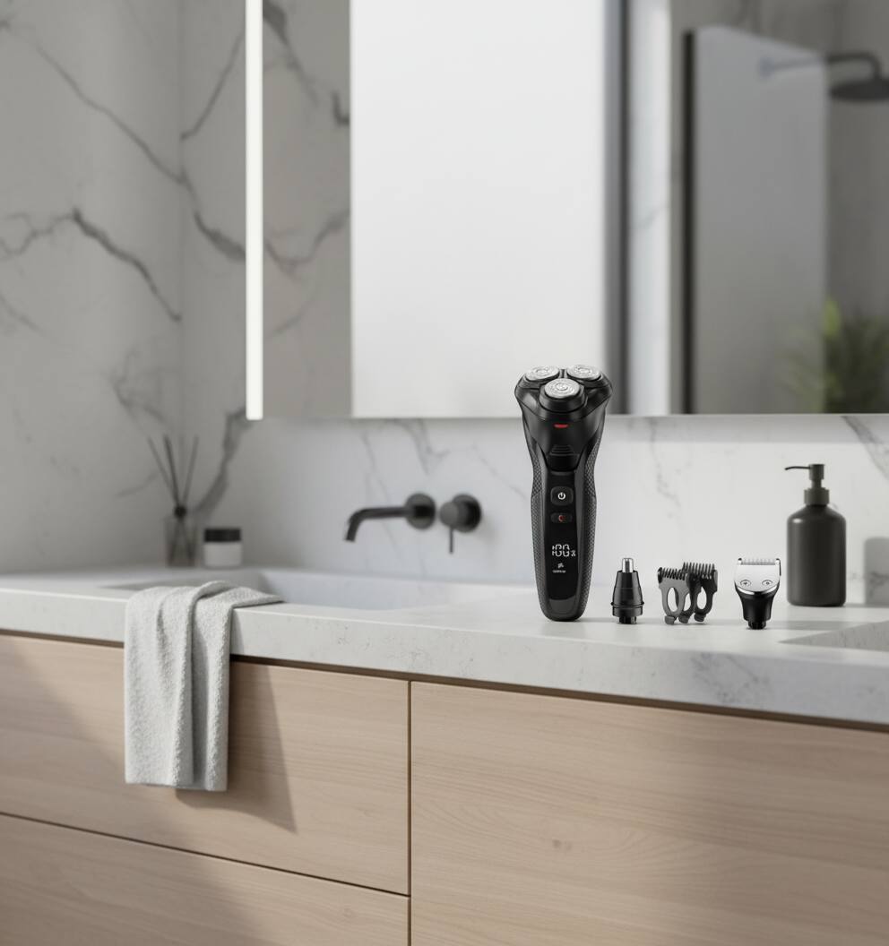 Alt View 1. Dazzed Corner - Electric Razor for Men – 3-in-1 Beard, Nose, Sideburn Shaver - Black.