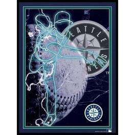 Fan Creations - Seattle Mariners 12'' x 16'' Framed Neon Player Print - Black
