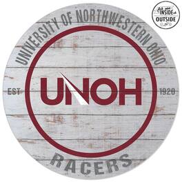 Jardine - Northwestern Ohio Racers 20'' x 20'' Indoor/Outdoor Weathered Circle Sign - White