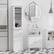 Back. LOVMOR - LOVMOR Metal Pantry Storage Cabinet with Freestanding Cupboard and Retractable Doors,White - White.