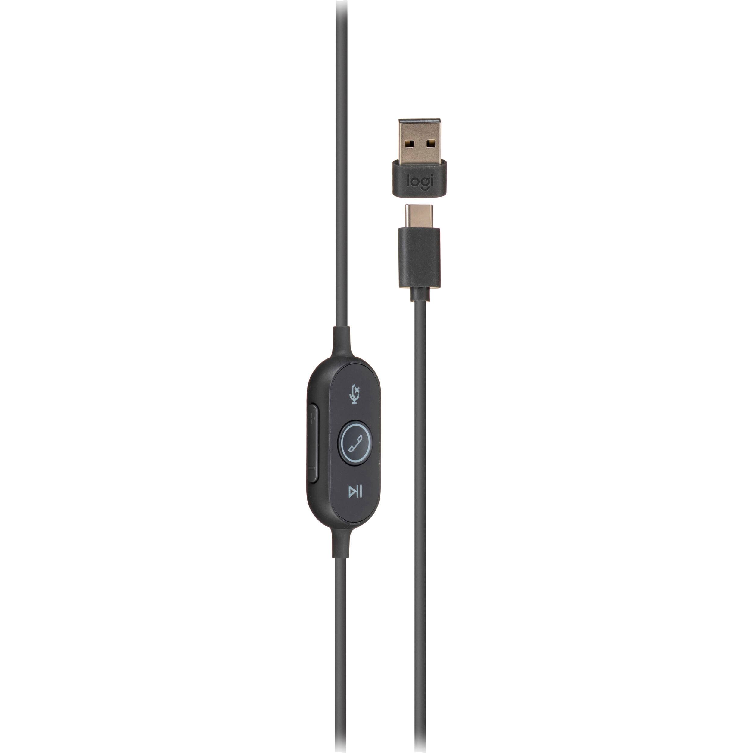 Alt View 2. Logitech - Logitech Zone Wired Noise Cancelling Headset for Business - UC - Graphite.