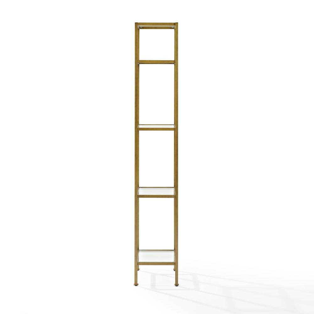 Alt View 2. Crosley Furniture - Aimee Narrow Etagere Bookcase - Soft Gold.
