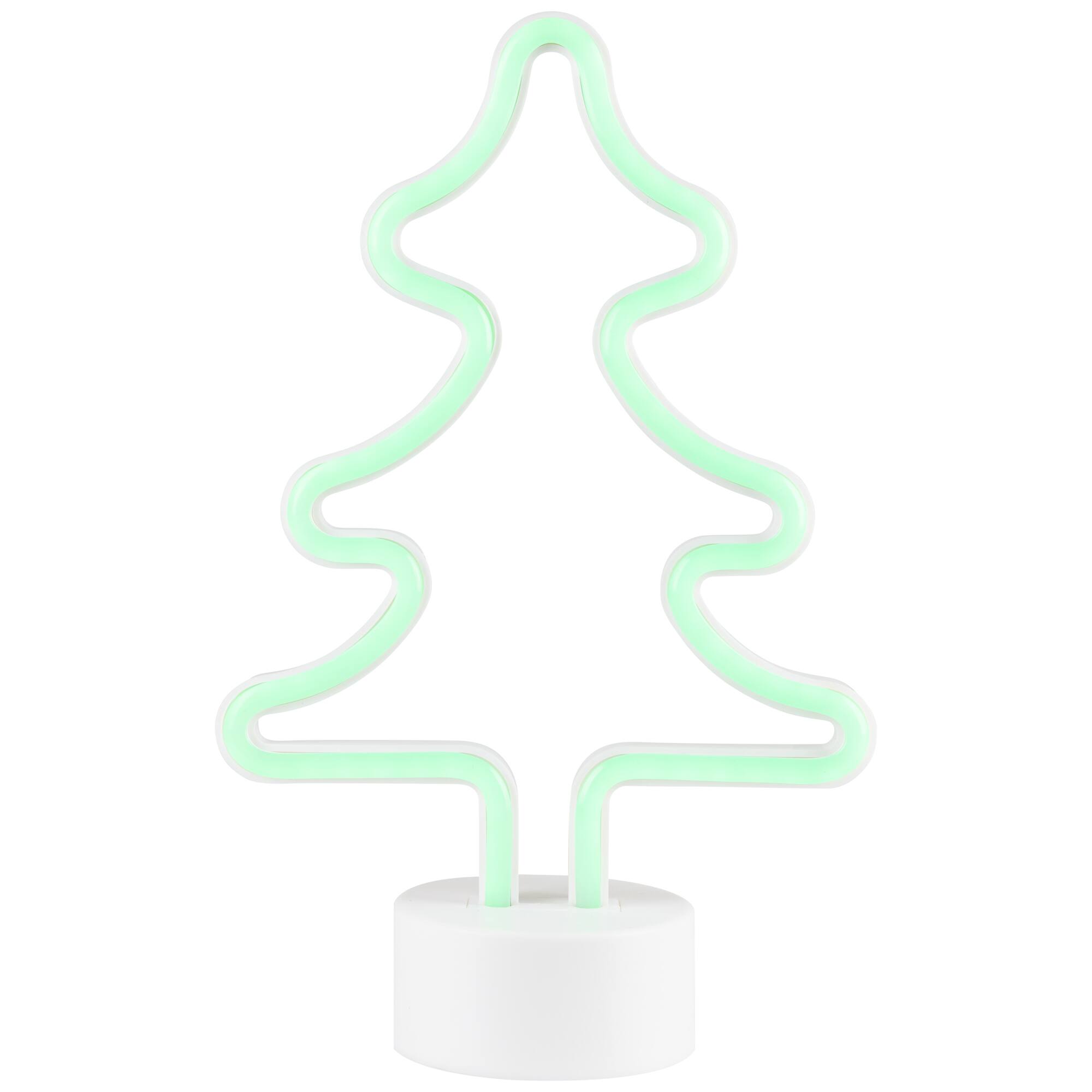 Alt View 1. Northlight - LED Christmas Tree Neon Table Light - 11" - Green - Green.