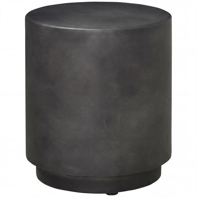 Alt View 10. PULUZ - Lightweight Accent Table with Concrete Finish Round Side Table - Dark Gray.