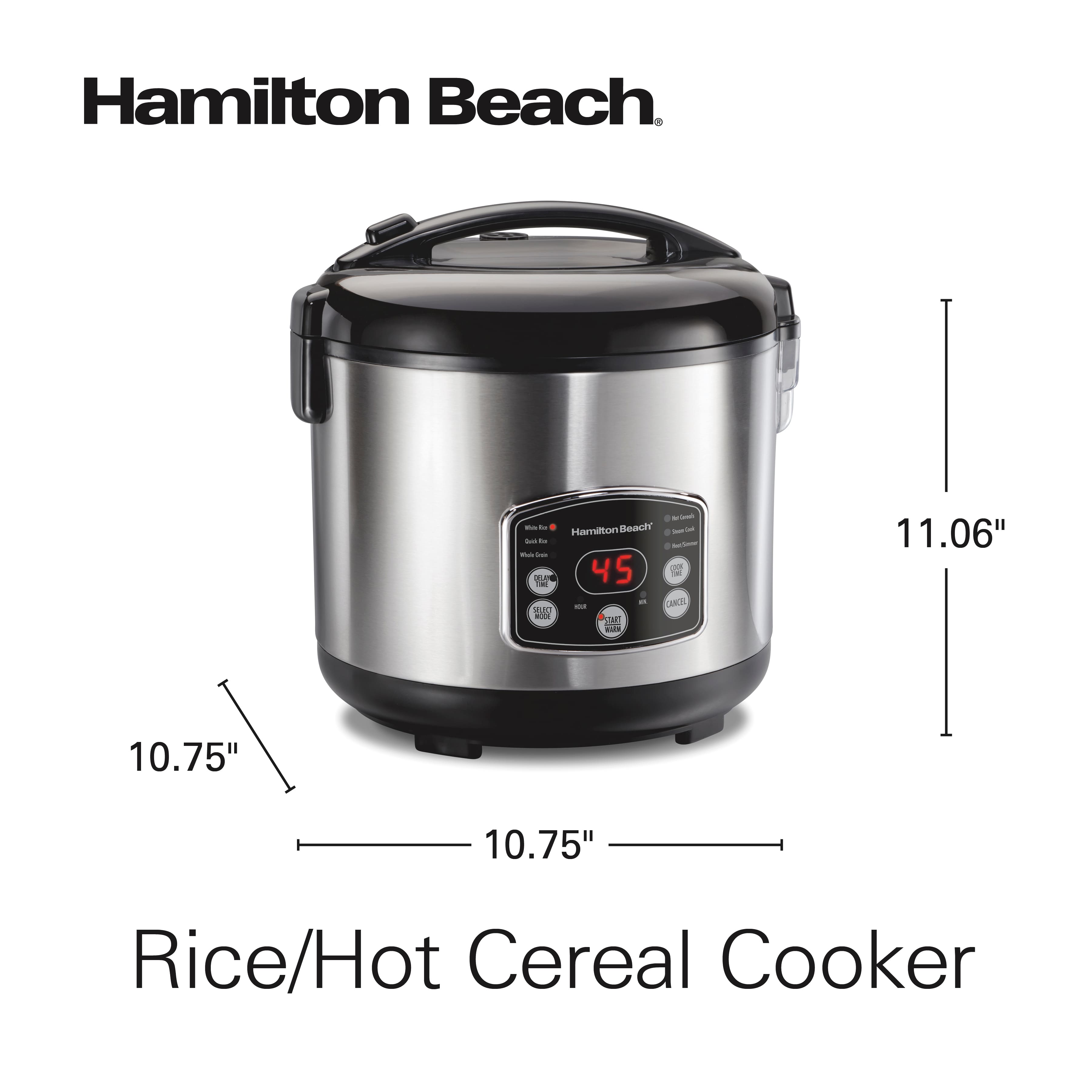 Hamilton Beach
Rice/Hot Cereal Cooker
Dimensions: 11.06" x 10.75" x 10.75"