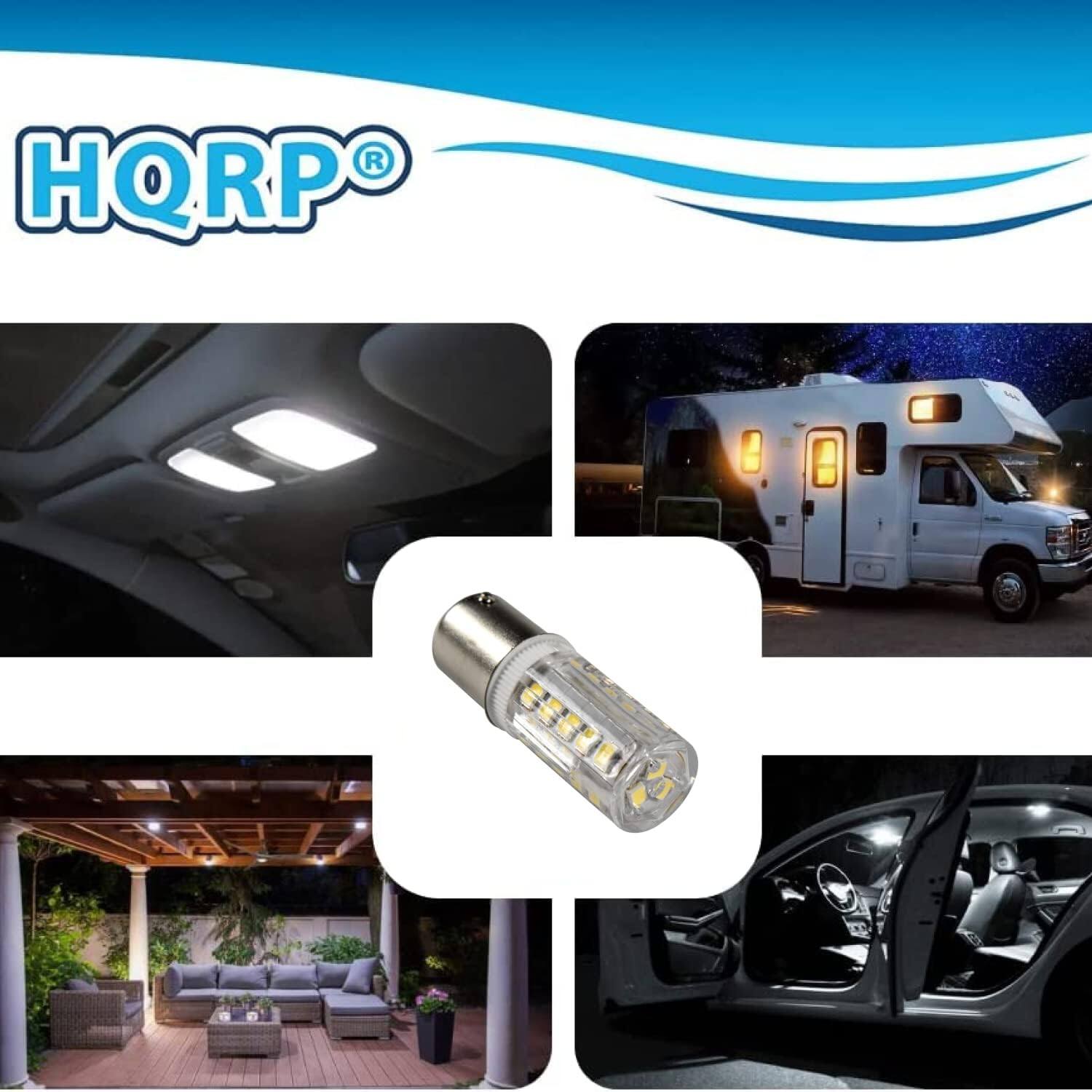 Alt View 1. HQRP - HQRP 2-Pack BA15s LED Tractor Headlight Bulbs Cool White 12-24V for John Deere 5200-5500 D100-D170 GX Series.