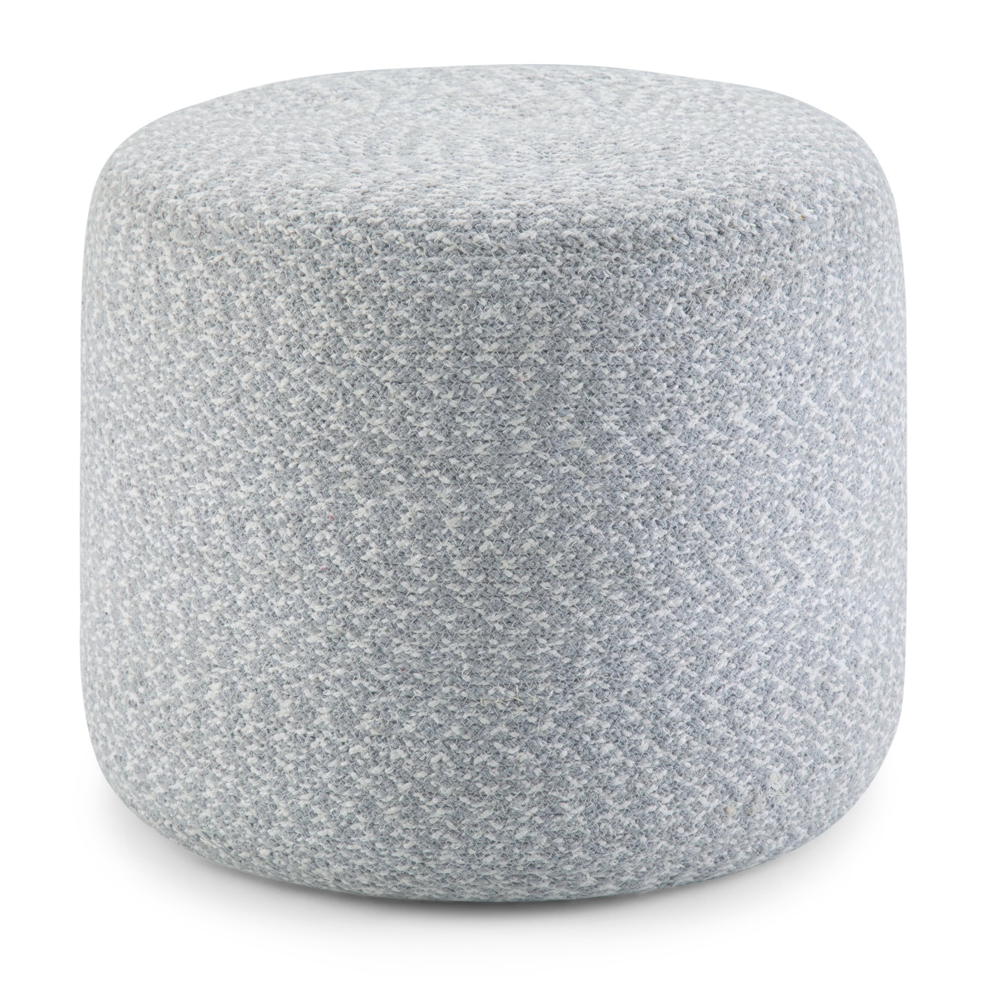 Simpli Home - Bayley Round Braided Pouf - Blue, Natural