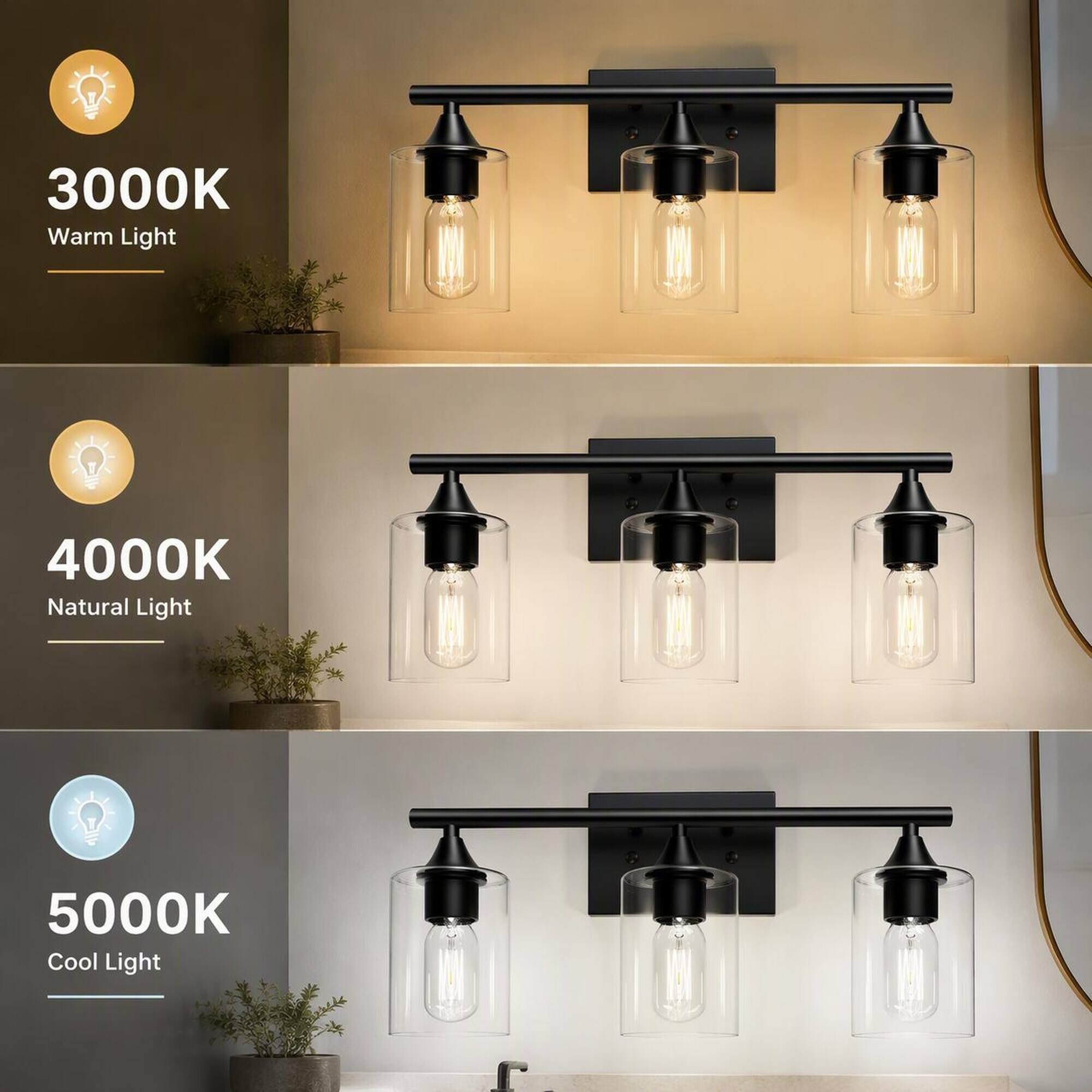 3000K Warm Light  
4000K Natural Light  
5000K Cool Light