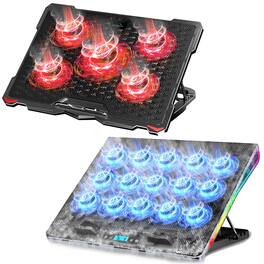 HongFei - Gaming Laptop Cooling Stand and S035 Red Laptop Cooler Set - Black
