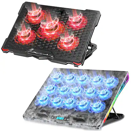 Front. HongFei - Gaming Laptop Cooling Stand and S035 Red Laptop Cooler Set - Black.