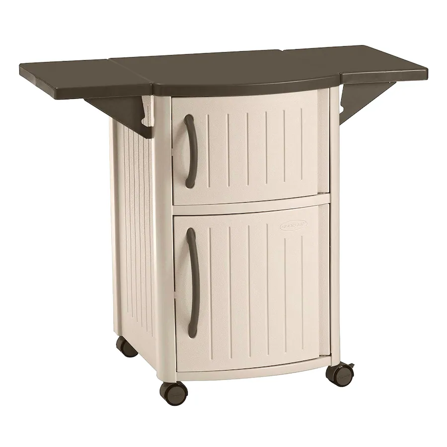 Dcp2000 Suncast DCP2000 Portable Outdoor Patio Prep Serving Station Table and ...