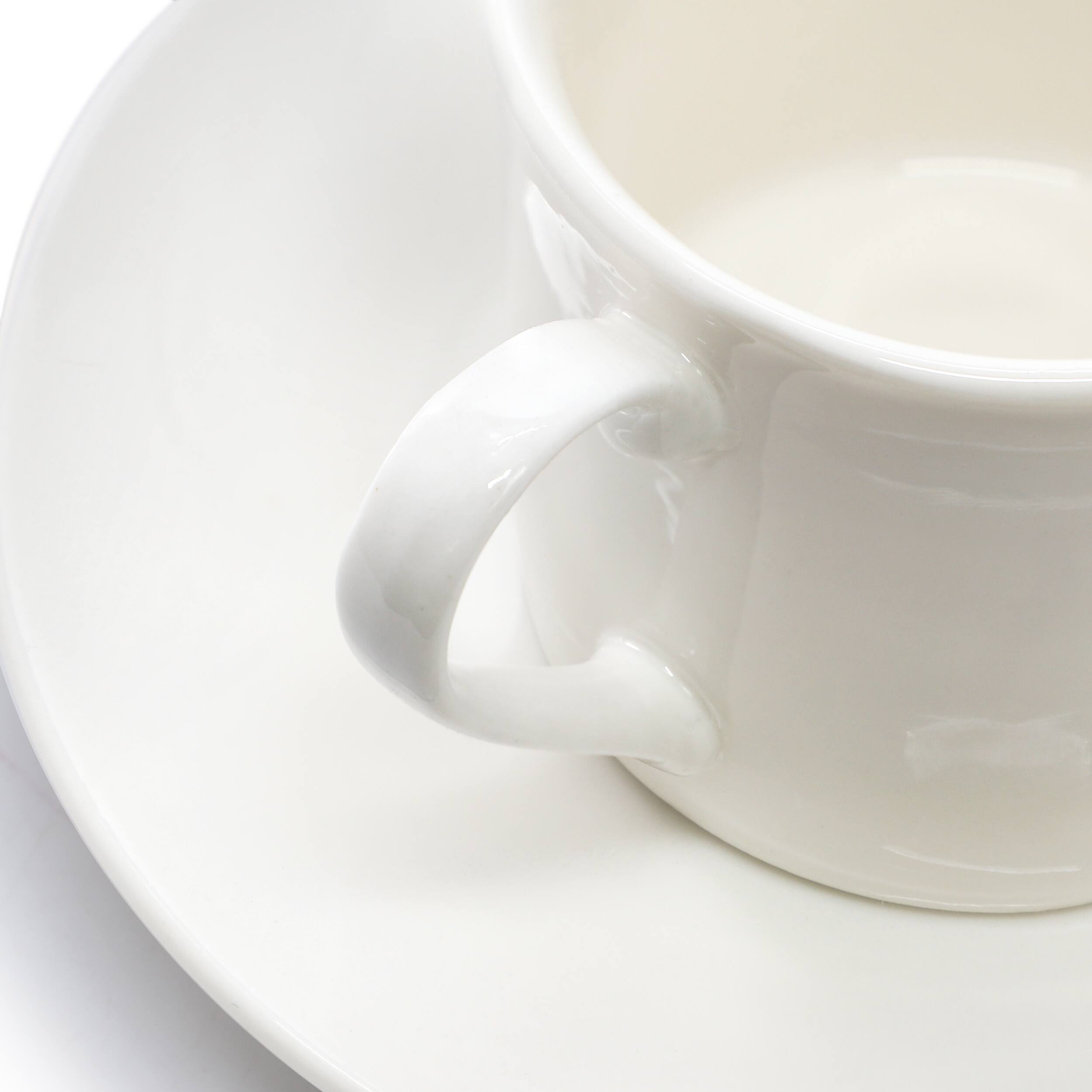 Alt View 4. Elama - Elama Aspin 12 Piece 2.5 Ounce Porcelain Espresso Cup Set in White with Saucers - White.