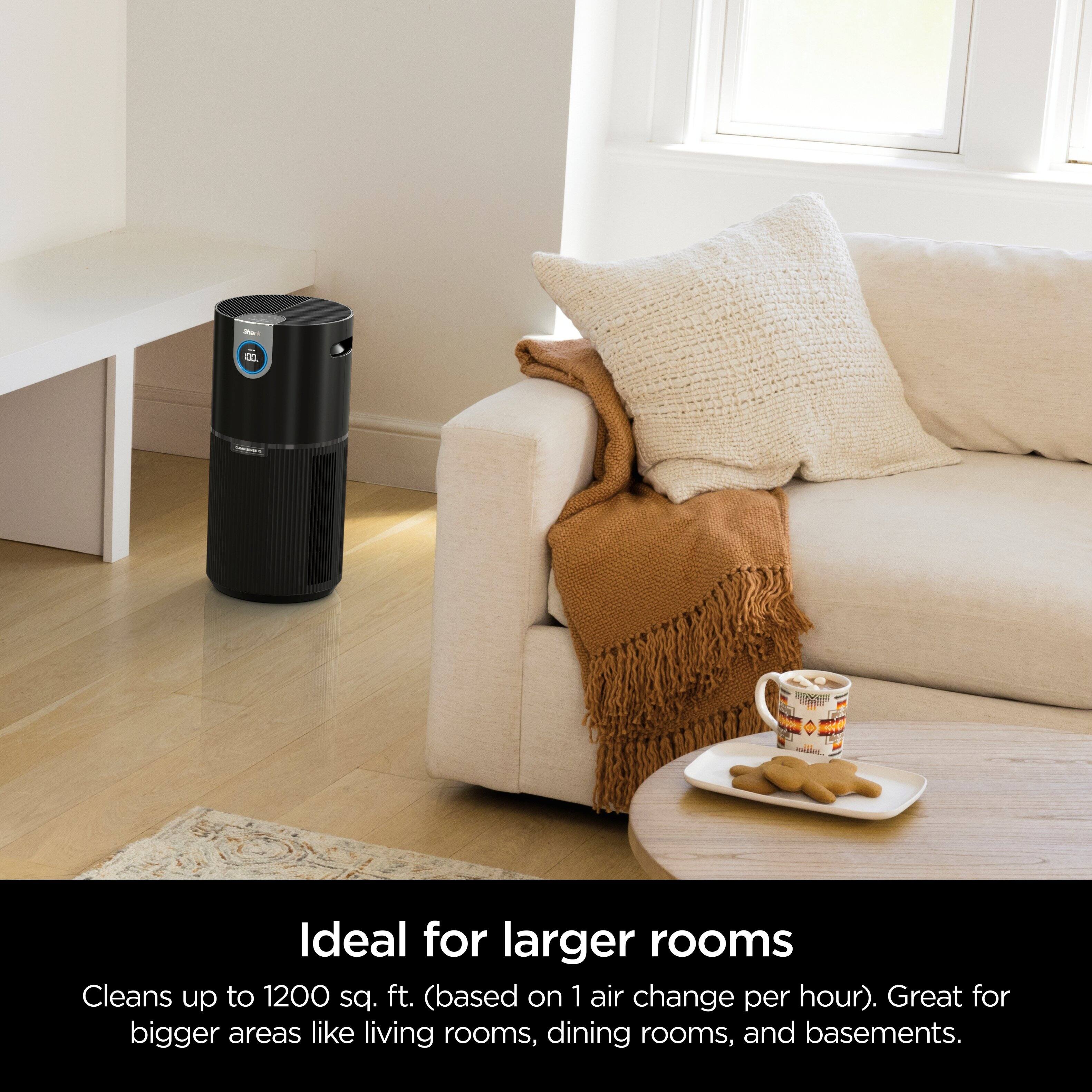 Ideal for larger rooms  
Cleans up to 1200 sq. ft. (based on 1 air change per hour). Great for bigger areas like living rooms, dining rooms, and basements.
