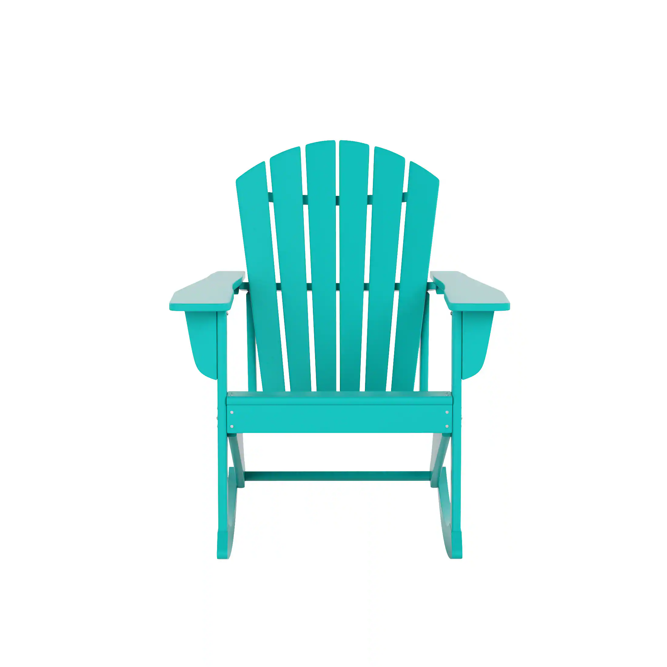 Left. WestinTrends - WestinTrends Dylan Outdoor Patio Poly Plastic Adirondack Rocking Chair - Turquoise.