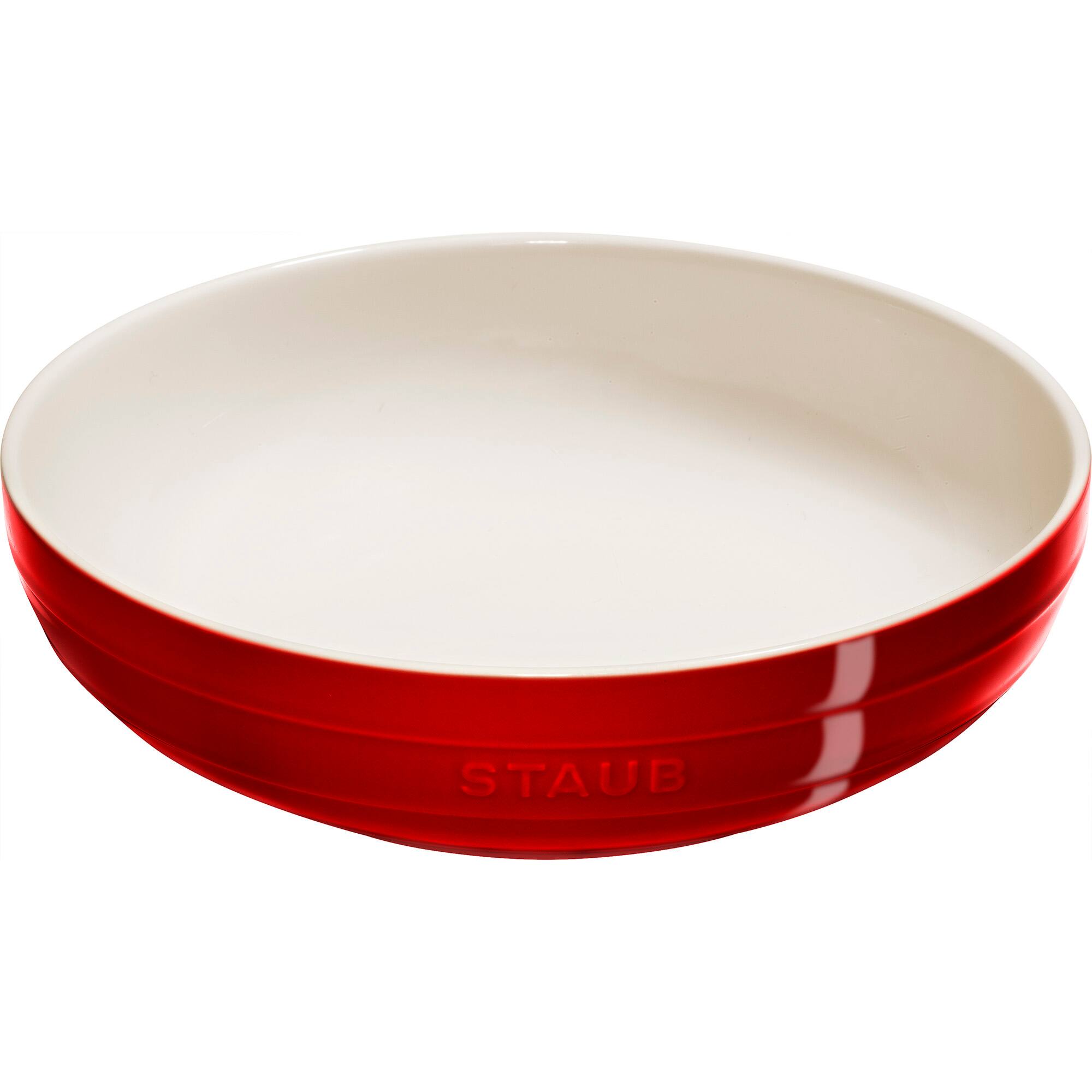 Front. Staub - Staub Ceramic 11.5-inch Shallow Serving Bowl - Cherry - Cherry.
