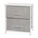 Front. Alamont Home - 2 Drawer Wood Top Nightstand Storage Organizer with Cast Iron Frame and Dark Easy Pull Fabric Drawers - White/Gray.