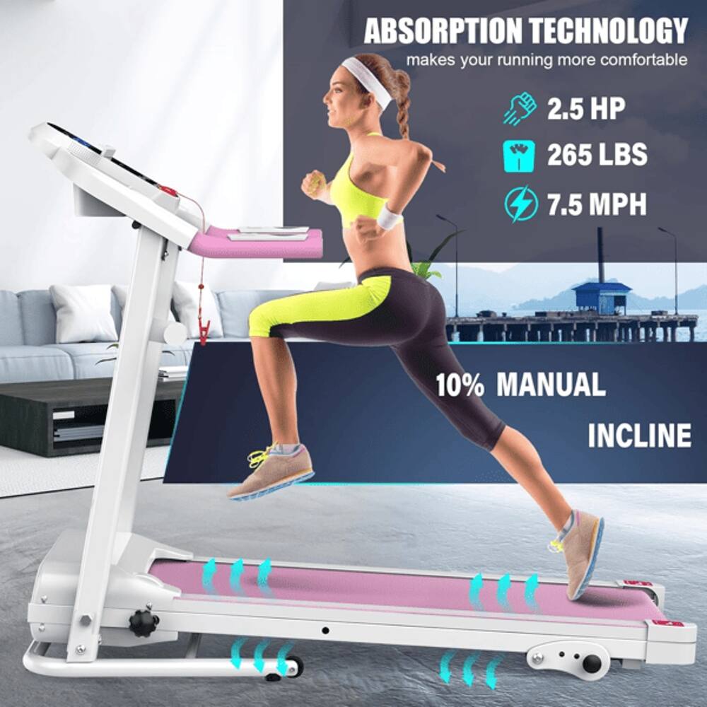 ABSORPTION TECHNOLOGY makes your running more comfortable  
2.5 HP  
265 LBS  
7.5 MPH  
10% MANUAL INCLINE