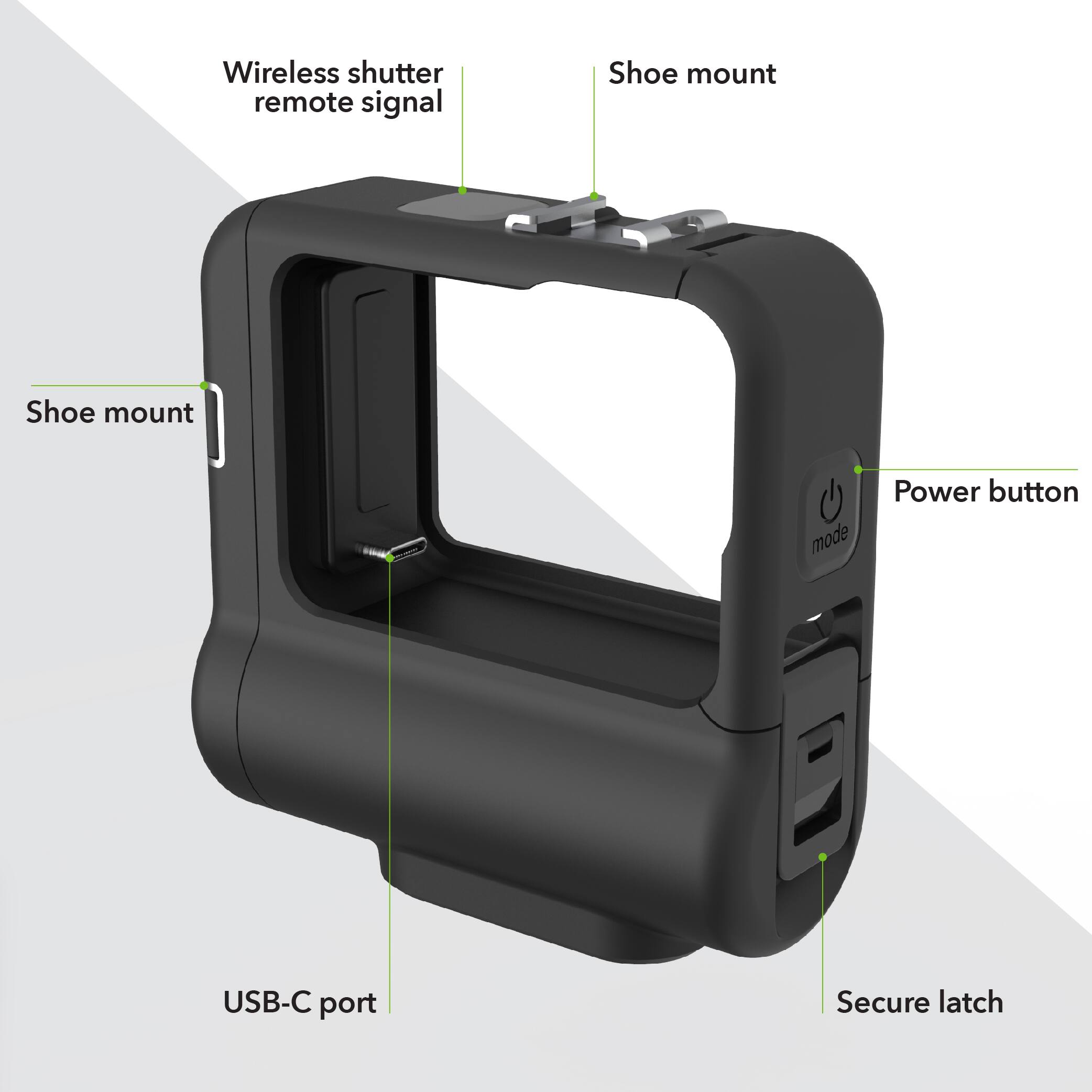 Alt View 15. Digipower - Waterproof battery case for GoPro Hero13, Hero 12, Hero11, Hero10, and Hero9 - Black.