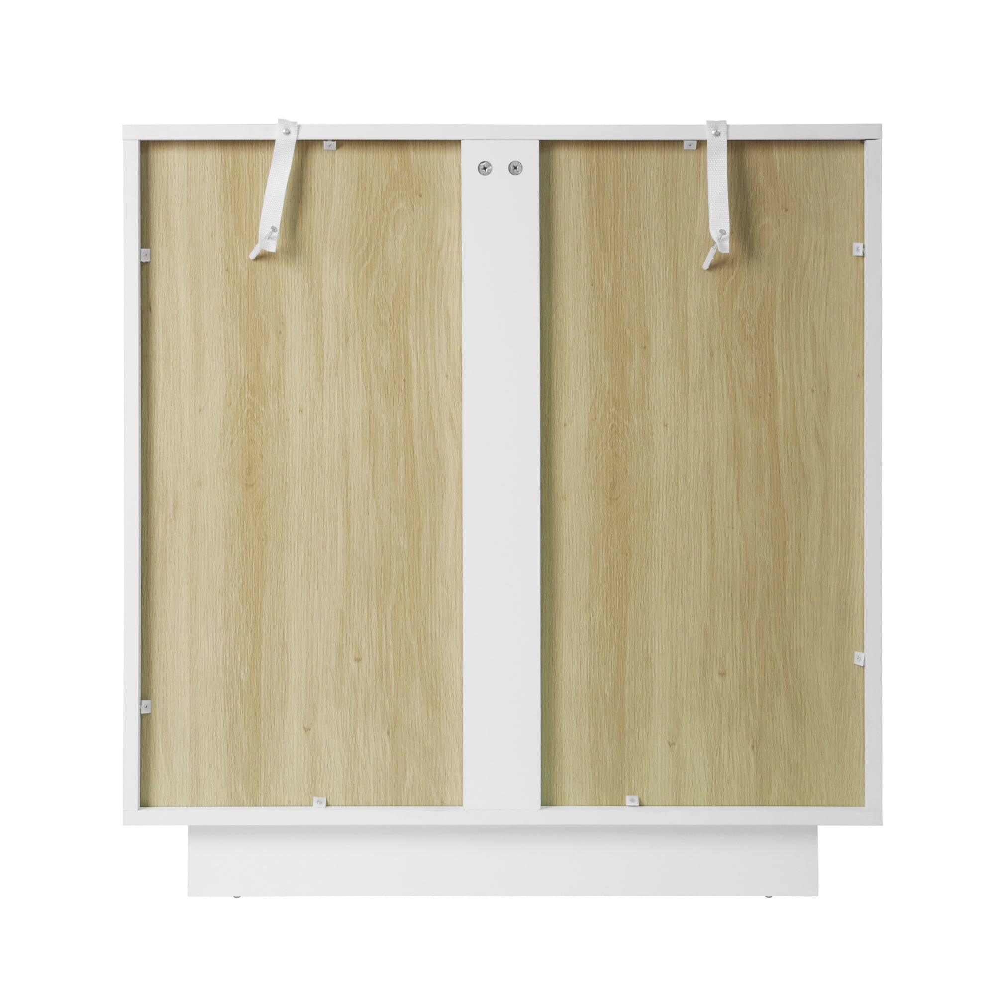 Alt View 3. Boyel Living - Storage Cabinet with Acrylic Door and Gold Metal Handle for Living Room or Dining Room - White.