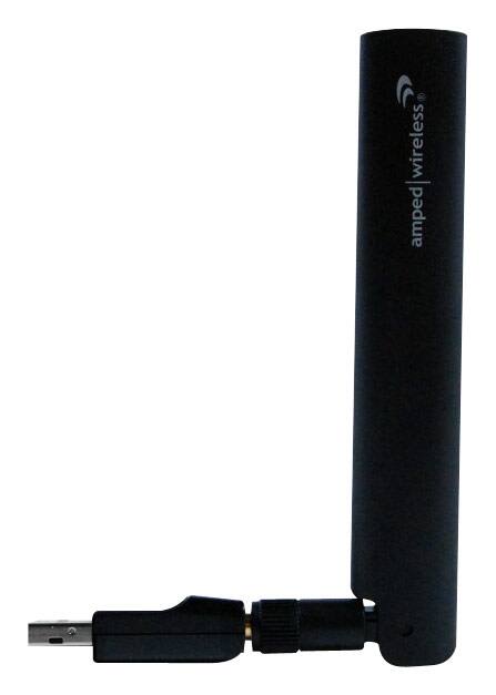 Front. Amped Wireless - 802.11ac USB Wi-Fi Network Adapter - Black.