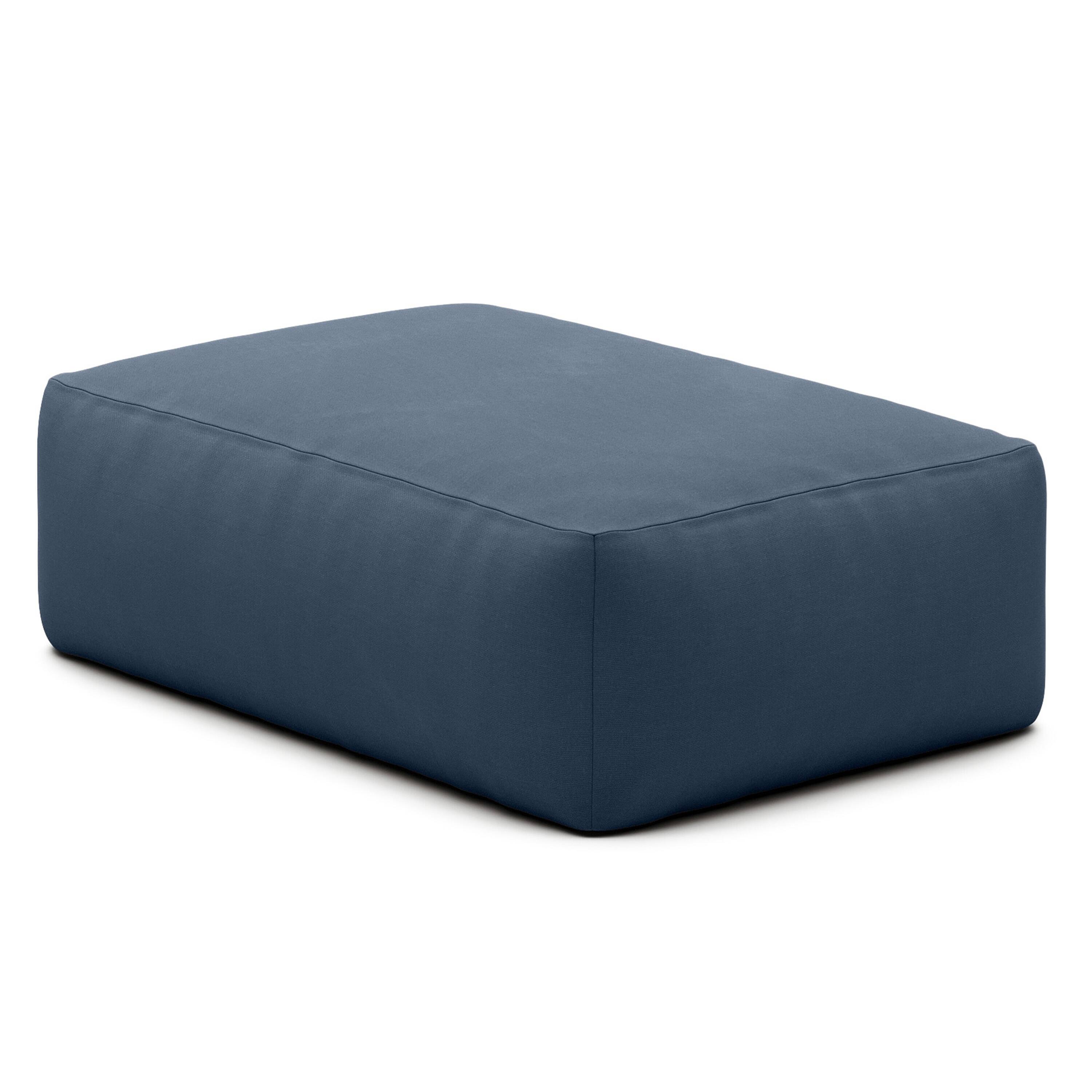 Left. Jaxx - Jaxx Tybee Large Outdoor Ottoman (Ottoman Only) - Sunbrella - Sunbrella Navy - Navy.