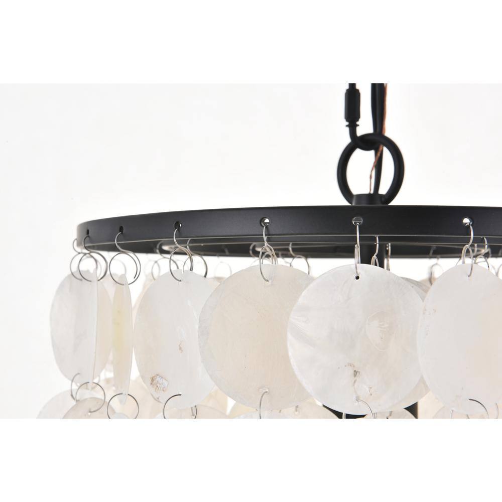 Alt View 2. Living District - Selene 1 light Black Pendant - Black And White.