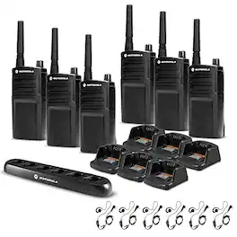 Motorola Solutions - 6 x Motorola RMU2040 On-Site 2-Way Radio (RMU2040) - 6 Pack With Mics Bundle - Black