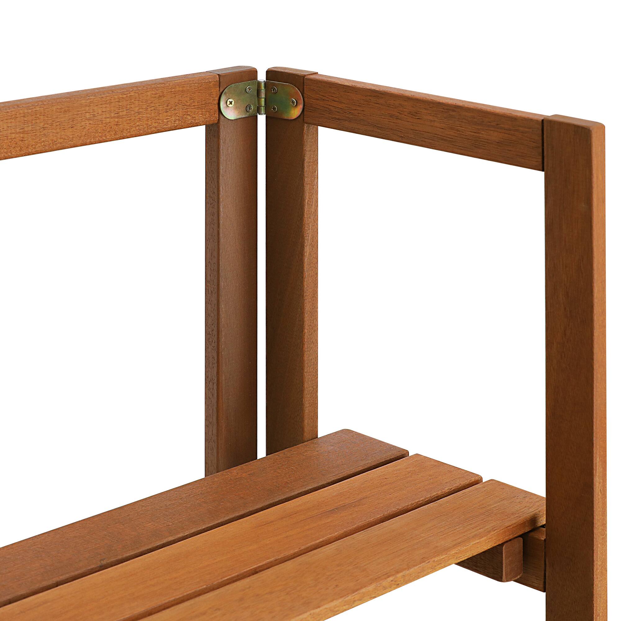 Alt View 7. Furinno - Tioman Outdoor Toolless Multipurpose Display Shelf, Plant Stand, 2-Tier - Natural.