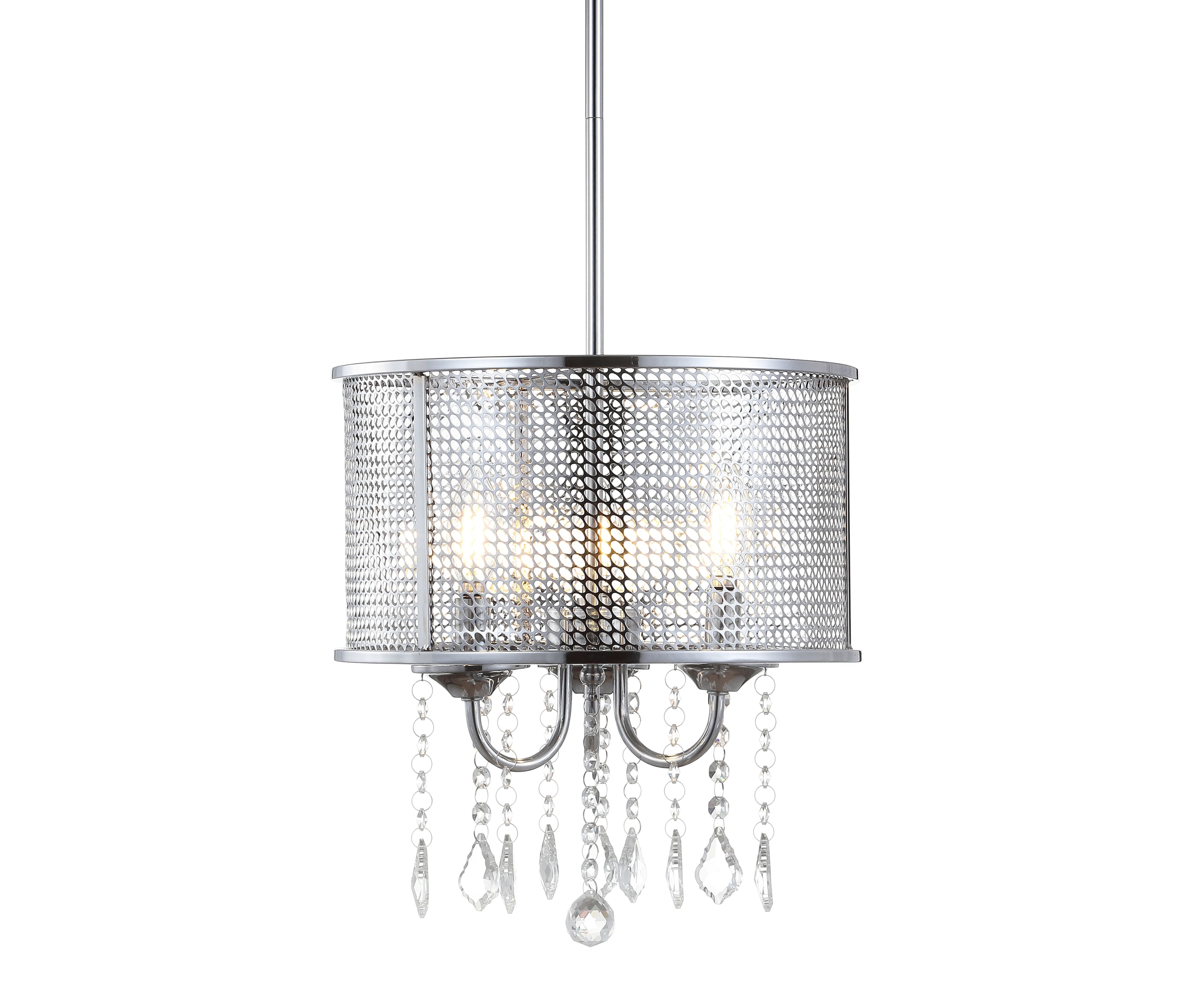 "Jonathan Y - Avah 13"" Metal/Crystal Adjustable LED Drop Chandelier - Chrome" price history on PriceWatchPro