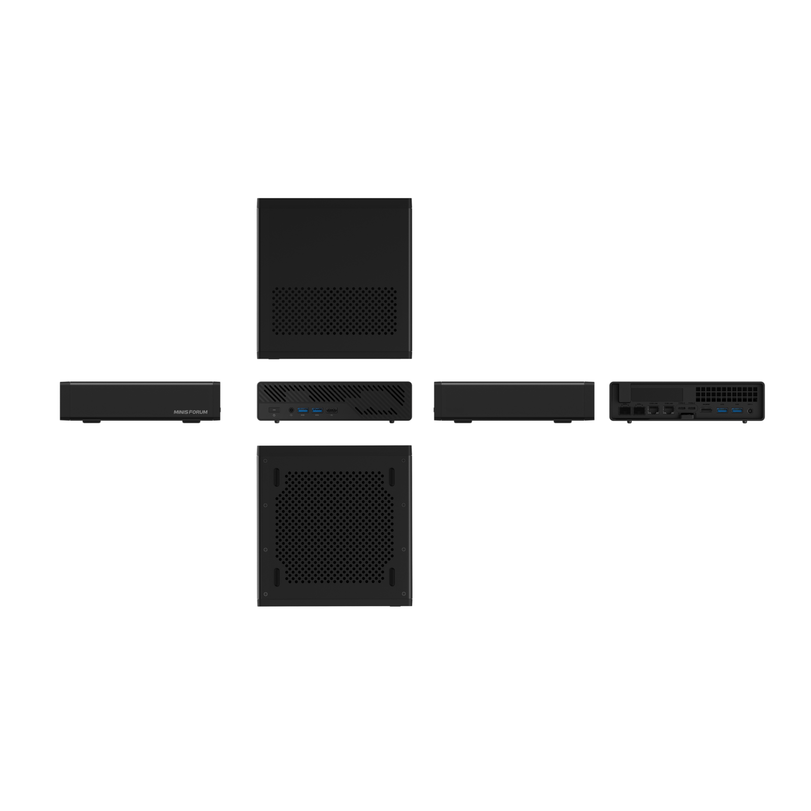 Alt View 7. Minisforum - MS-A2 Workstation Mini PC - AMD Ryzen 9 8945HX -32 GB RAM +1 TB SSD - Black - black.