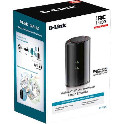 Delegeret controller attribut Best Buy: D-Link Wireless AC1200 Dual Band Gigabit Range Extender Black  DAP1650