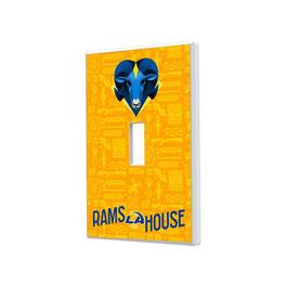 Keyscaper - Los Angeles Rams 2024 Illustrated Limited Edition Single Toggle Light Switch Plate - White