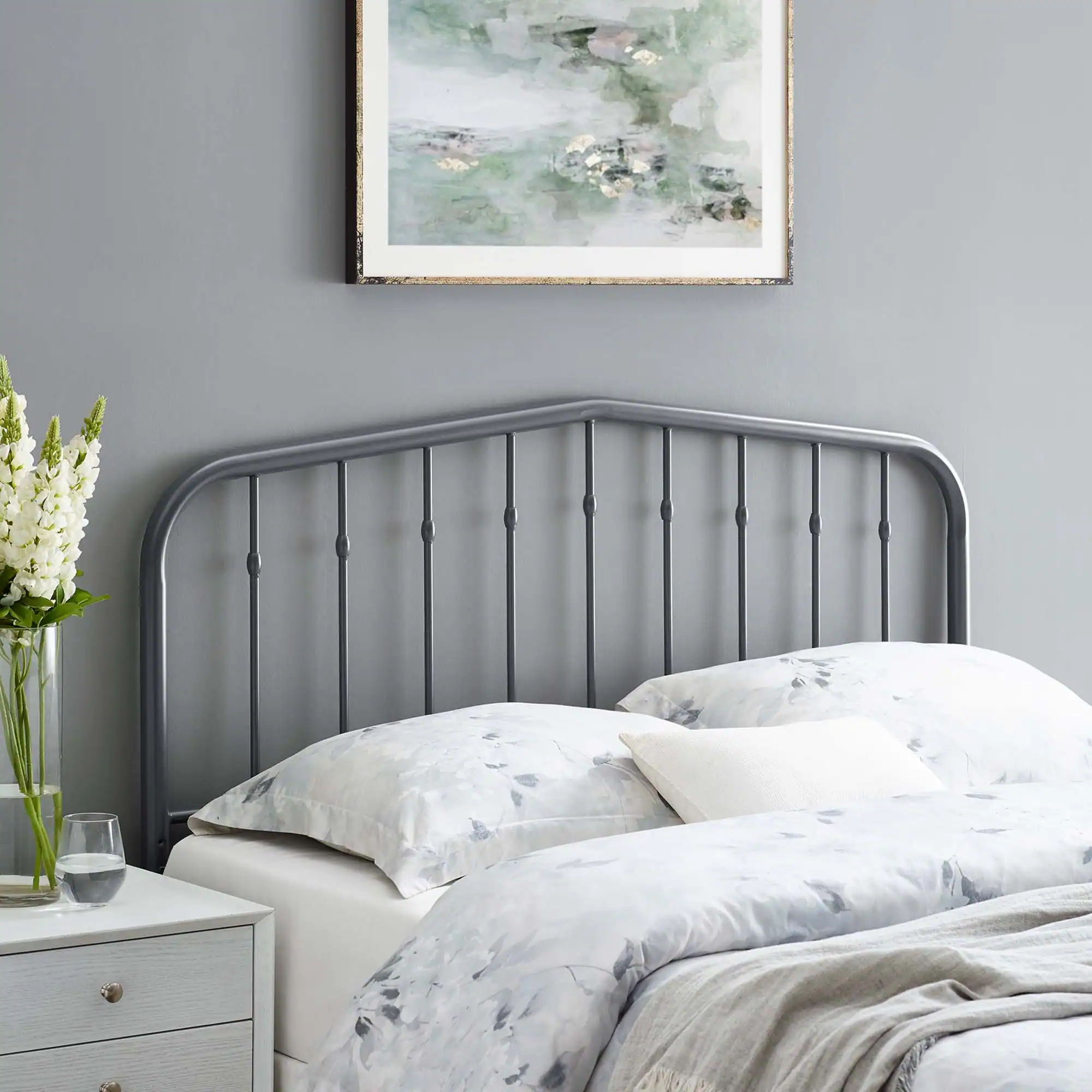 Alt View 1. Modway - Lennon Metal Queen Headboard by Modway - Gray.