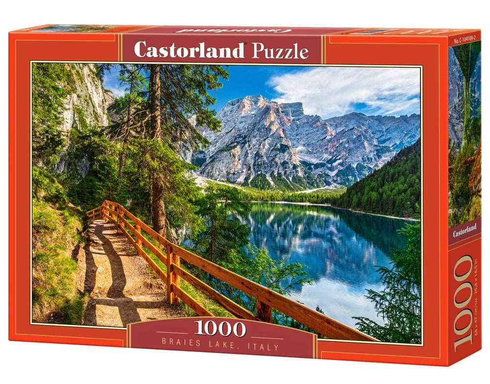 Castorland - 1000 Piece Jigsaw Puzzle, Braies Lake, Italy, Landscape Puzzle of Italy with Mountains, Dolomites, C-104109-2 - Red