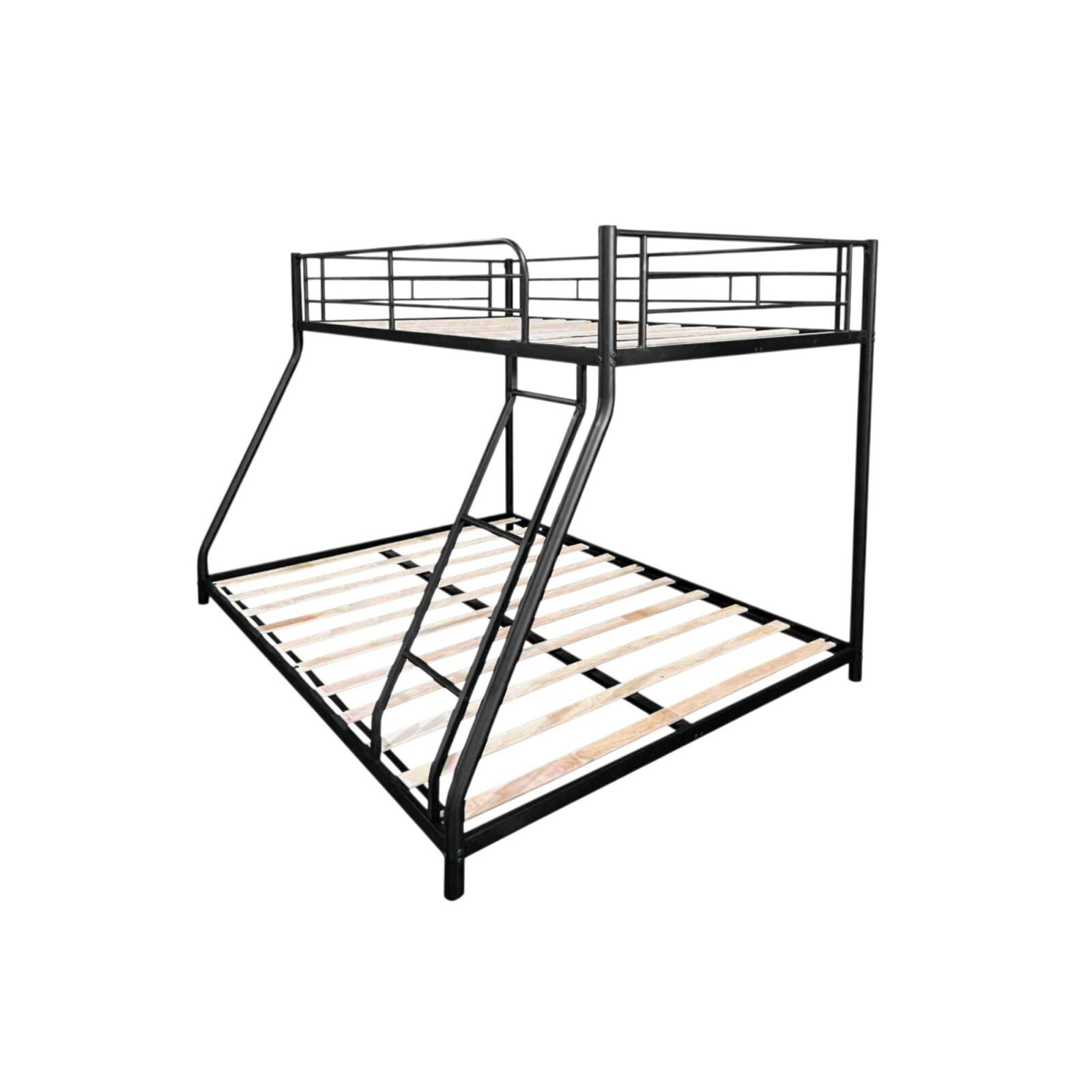 Alt View 4. Ecooso - Metal Twin over Full Bunk Bed/ Heavy-duty Sturdy Metal/ Noise Reduced/ Squeak Free/ Wooden Slat/ No Box Spring Needed - Black.