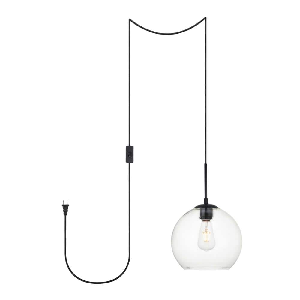 Living District - Baxter 1 Light plug-in Pendant With Clear Glass - Black price history on PriceWatchPro