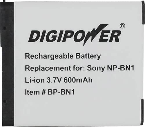 Front. Digipower - BN1 Regarchargeable Lithium-Ion Battery - Black.