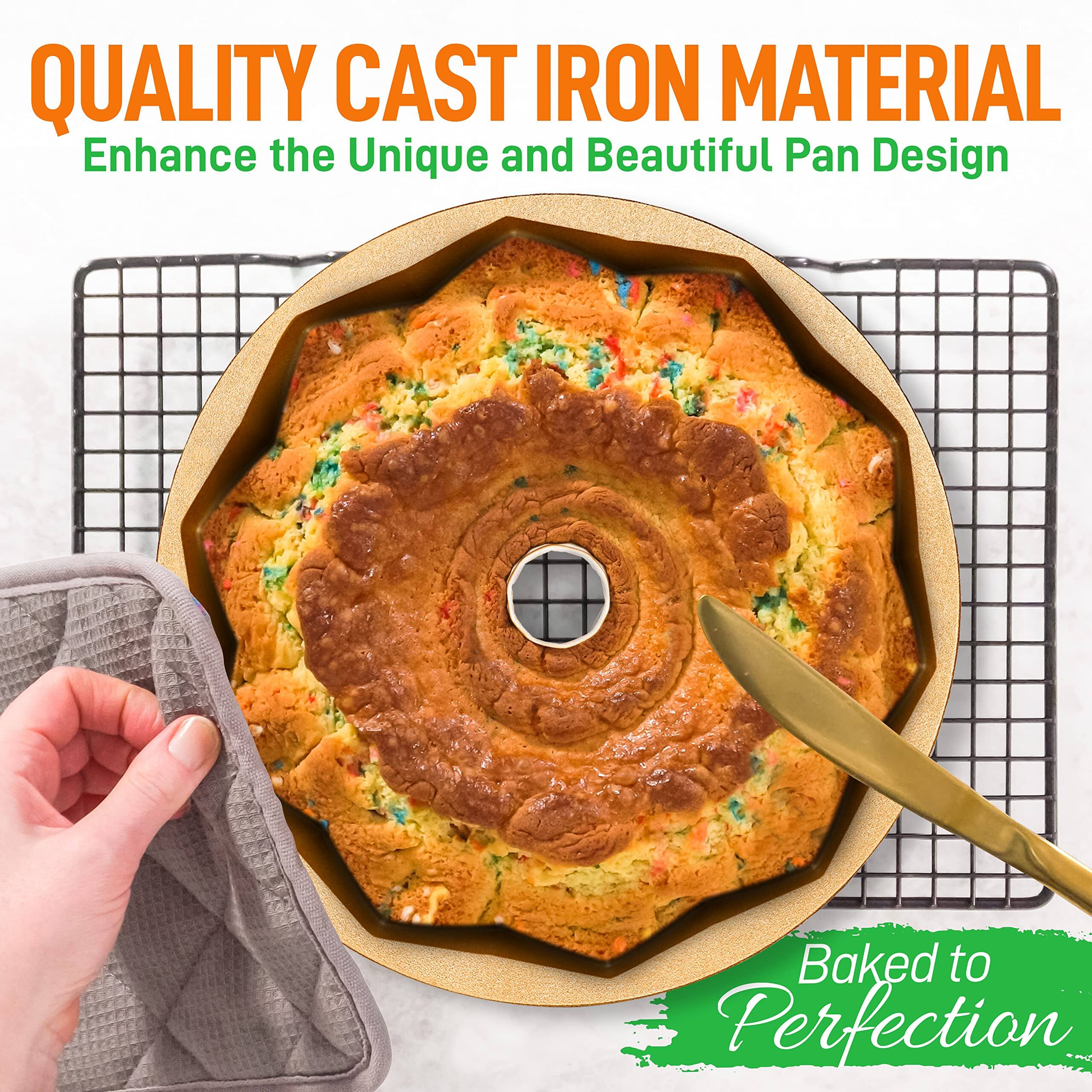 QUALITY CAST IRON MATERIAL  
Enhance the Unique and Beautiful Pan Design  
Baked to Perfection